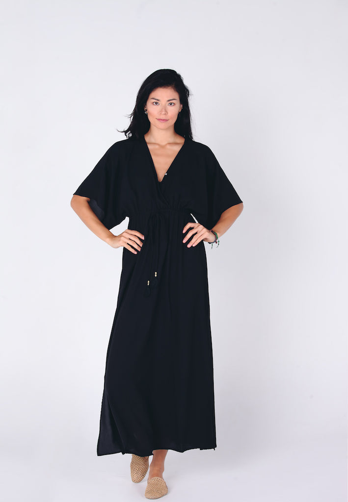 Hasina Boho Maxi Dress | Black